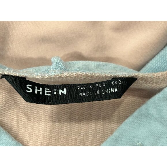 Shein Colorblock Pastel Pullover Hoodie Multicolor Sz 2 Relaxed Playful Kidcore - Picture 5 of 12